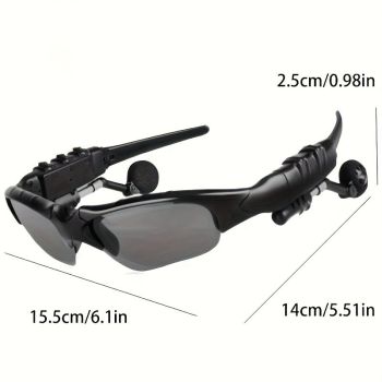 Bluetooth Sunglasses with Integrated Earphones for Audio