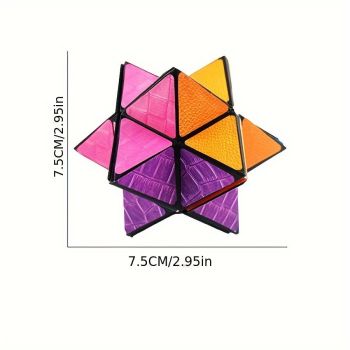 Infinite Cube - 3D Hexagonal Puzzle Toy, Space Geometry Flip Toy, Enhance Brain Ability and Relax, Mixed Color, ABS Material