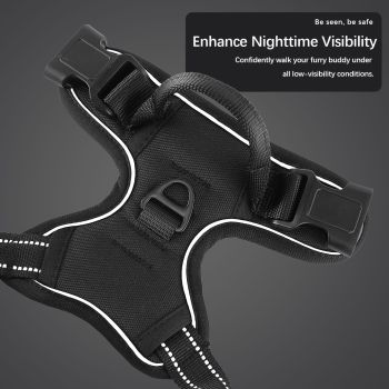 Anti-escape dog harness & leash, soft and comfortable breathable dog vest, reflective in the night, suitable for walking medium and large dogs.