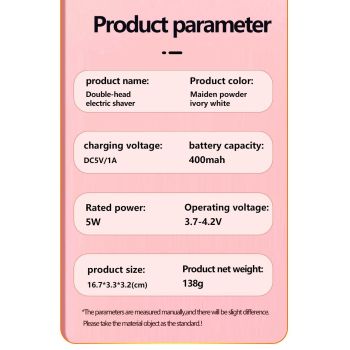 2-in-1 Waterproof Body Trimmer & Shaver – 3mm/6mm Guide, Floating Head, Painless Hair Removal for Women - Pink - Size 20cm