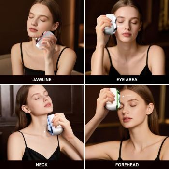 7-in-1 Red Light Facial Massager, Electric Gua Sha 7 Color LED Light Therapy for Face, Hot & Cold Facial Scraping Tool with Vibration, Pulse, Heated Lifting, Ice Roller