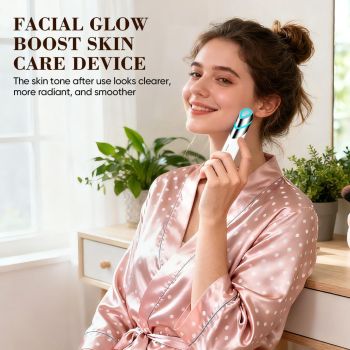 Advanced 4-in-1 Facial Device, Microcurrent Face Massager with Heat Therapy & Vibration, LED Light for Anti-Aging, Puffiness and Boosting Serum Absorption
