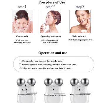 Microcurrent Facial Device,Enhances The Ability to Lift The Face and Tighten The Skin,Facial Wrinkle Equipment - Pink - Size 106mm