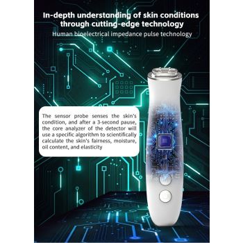 Professional Skin Moisture Tester, Digital Facial Oil Detector, High Precision Skin Hydration Analysis Meter, Hydration monitor,Portable Skin Analyzer with LCD Display & Fluorescent Agent Detection