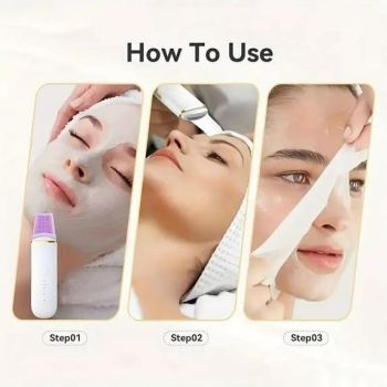 Skin Scrubber Face Skin Spatula Facial Scrubber Spatula for Deep Cleansing Blackhead Remover Pore Cleaner with 4 Modes - Pink - Size 172mm