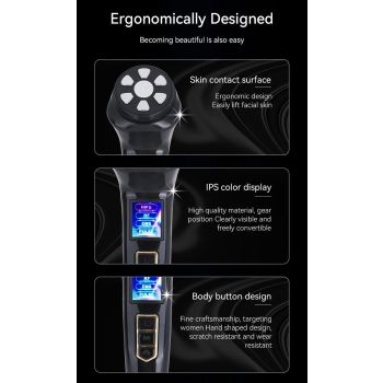 Facial Massager Device – Skin Care Tool for Anti-Aging– Face Lifting & Toning Massager for Hydration & Radiance – Home Spa for Women (Black)