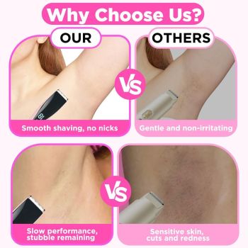 2-in-1 Bikini Trimmer for Women High Power Epilators Hair Removal Waterproof Electric Razors Women's Electric Razor Pubic Hair Trimmer Shaver for Women for Ladies Pubic, Face, Underarms, Legs