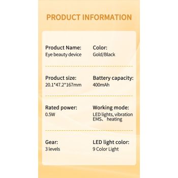 LED Facial Wand Neck Massager Red Light Therapy Beauty Device Skincare Tool - Beige - Size 167mm