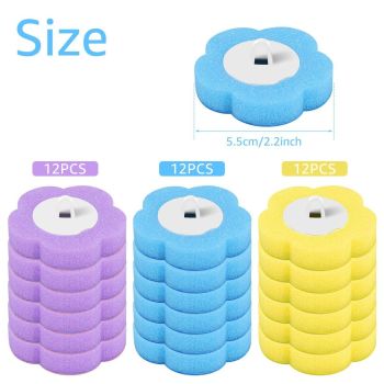 36 Pack Disposable Toilet Bowl Cleaner Wand Refills, 360° Sponge Replacement Heads for Wall Mounted Brush System, Hygienic Deep Cleaning Bathroom Scrubber Pads