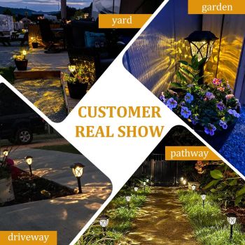 4 Pack Solar Lights Outdoor Waterproof Garden Lights with Warm LED Light Landscape Lighting for Yard Patio Lawn Walkway Driveway - White - Size 4 Pack