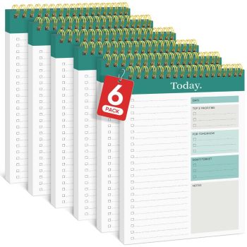 1Pack To Do List Notepad, Undated Daily Planner for Work and Goal Setting Greenery Sway, 52 Sheets, 9.8" x 6.5" , for Office, Home and school, Daily Task Planning, Notes and Everyday Organization - Dark Green - Size 1Pack