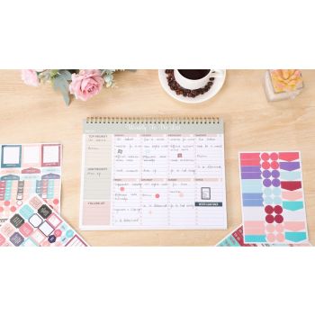 1Pack Weekly To Do List Notepad, 8.5"x11" Desk Planner 52 Sheets, 100GSM Paper Undated Habit Planner, Productivity Organizer Notepad, for Home School Office Work, Travel, College Essentials - Purple - Size 1Pack