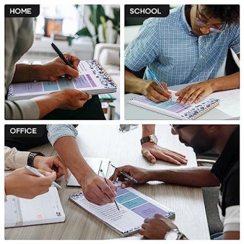 6Pack To Do List Notepad, Undated Daily Planner for Work and Goal Setting Greenery Sway, 52 Sheets, 9.8" x 6.5" , for Office, Home and school, Daily Task Planning, Notes and Everyday Organization - Purple - Size 6Pack