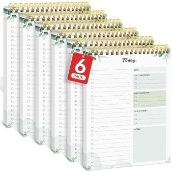 1Pack To Do List Notepad, Undated Daily Planner for Work and Goal Setting Greenery Sway, 52 Sheets, 9.8" x 6.5" , for Office, Home and school, Daily Task Planning, Notes and Everyday Organization - Light Green - Size 1Pack