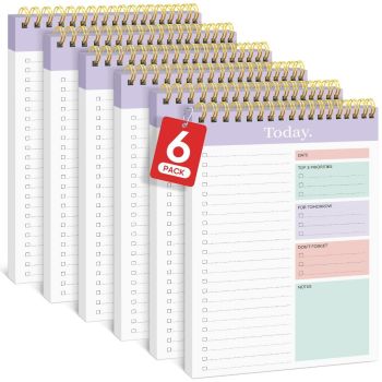 1Pack To Do List Notepad, Undated Daily Planner for Work and Goal Setting Greenery Sway, 52 Sheets, 9.8" x 6.5" , for Office, Home and school, Daily Task Planning, Notes and Everyday Organization - Purple1 - Size 1Pack