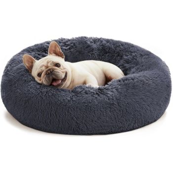 Pet Bed Anti-Anxiety Pet Bed Donut Pet Bed Small Dog Bed Medium Dog Bed Cat Bed - Black / 27in