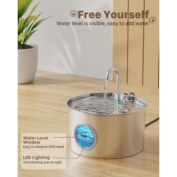 Cat Water Fountain Stainless Steel Cat Fountain Cat Hydration Cat Drinking