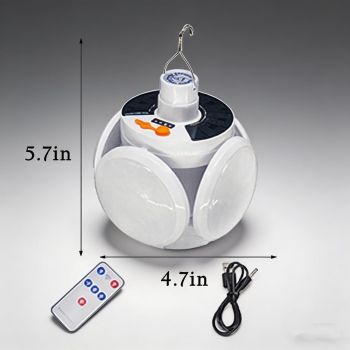 Solar Bulb Light LED Light Solar Panel Lithium Batteries 5 Working Modes USB