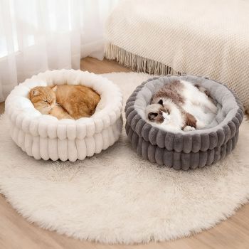 plush cat bed, cat comfort bed, anti-static cat bed, high quality cat bed, cat resting place, pet bed Australia, soft cat bed-White.