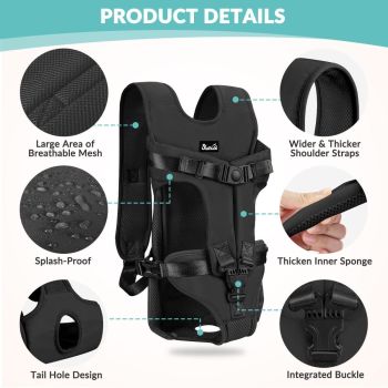 Dog Harness Storage Bags For Dogs Pet Accessories Dog Outdoor Gear High-Quality - Black - Size S