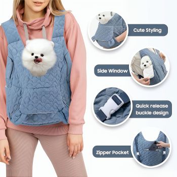dog carrier vest, hands-free pet carrier, small dog carrier, dog hiking gear, pet travel accessories, Australian pet supplies, dog walking accessories, pet carrier vest -Blue