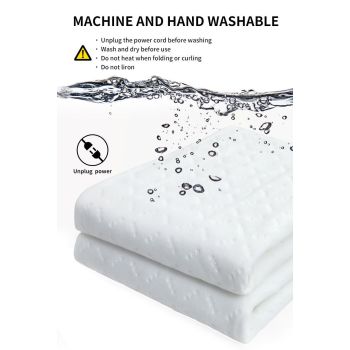 Heated Blanket Electric Throw,4 Heat Settings & 8H Auto Shut-Off Double Helix Fast Heating Electric Blanket,Skin-Friendly Cotton & Non-Slip Design Heated Throw with Overheat Protection - White - Size 59*31.4"