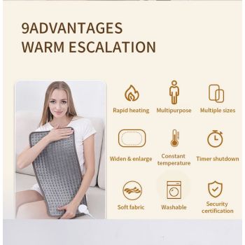 Heated Pad Zero-Gravity Pad Temperature Control Timer Winter Warmth Suitable for both humans and pets - Gray - Size 40cm*76cm