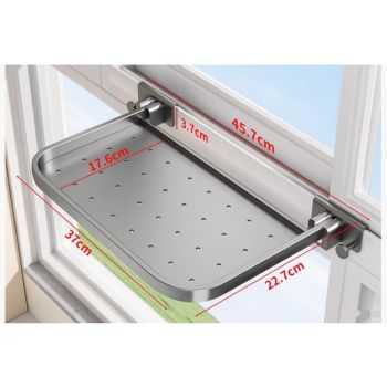 Foldable Window-Mounted Drying Rack with Clamp-on Design for Shoes, Plants & Small Items (Grey)