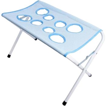 Foldable Pet Grooming Hammock with Leg Holes, Anti-Scratch Mesh Bathing Station for Cats and Small to Medium Dogs, Portable Nail Trimming and Washing Aid (Blue)
