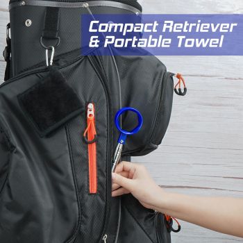 Telescopic Golf Ball Retriever 9FT – Blue Stainless Steel Pole with Durable Nylon Head for Water, Sand & Bush Retrieval (Blue)