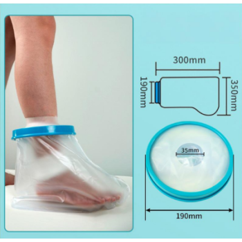 Foot Waterproof Shower Sleeve for Adults – Reusable Cast Protector for Ankle, Foot & Toe During Bathing or Water Activities (Blue)