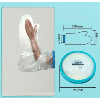 Full Arm Waterproof Shower Sleeve for Adults – Long Cast Protector for Hand, Wrist, Elbow & Forearm During Bathing or Water Activities (Blue)