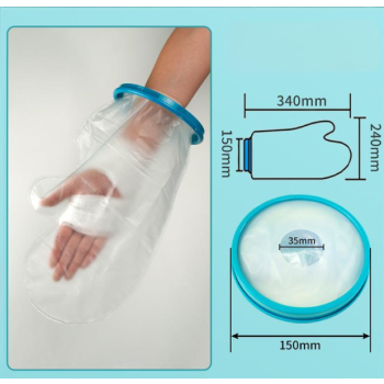 Waterproof Shower Glove for Adults – Reusable Cast & Bandage Protector for Hand, Wrist and Fingers During Bathing or Water Activities (Blue)