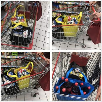 10 Pack Heavy Duty Reusable Grocery Bags with Reinforced Bottom, Large Capacity Shopping Totes for Supermarket & Storage (Blue)