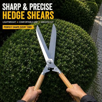 Professional Hedge Trimming Shears for Precision Garden Shaping-Beige