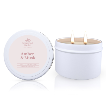 Amber & Musk Soy Candle Tin 165g