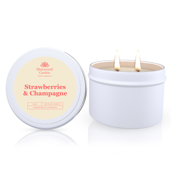 Strawberries & Champagne Soy Candle Tin 165g