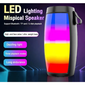 LED Lights Speaker with Powerful Bass Black