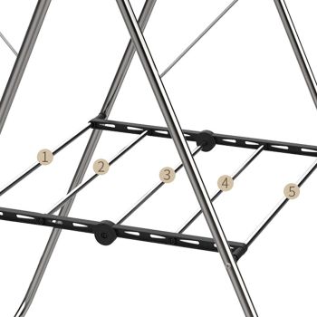 Stainless Steel Floor-Standing Folding Wing-Shaped Drying Rack-Silver