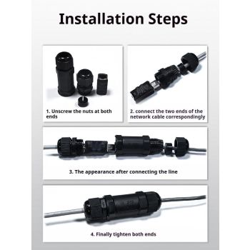 Starlink Ethernet  Connector,RJ45 Coupler, Ethernet Female to Female Extender with Lightning Protection and IP68 Waterproof,CAT8/CAT7/CAT6/CAT5E Cables