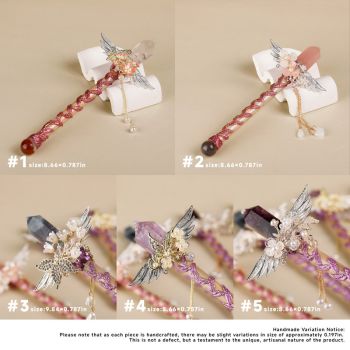 Handmade Crystal Wand, Raw Gemstone Scepter, Natural Magic Wand Rose Quartz