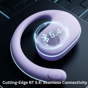 Open Ear Wireless Headphones Earphones Bluetooth 5.4 On Ear Sport Gym Earbuds-Purple