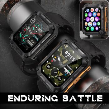 Njord Gear Indestructible Tactical Smartwatch – Military Grade & Rugged - Orange