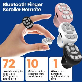 Scrolling Ring Remote Page Turner Wireless Finger Scroller Camera Video Record-Pink