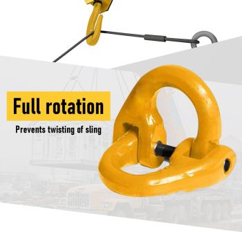 2SETS 2T Sling Hook With Hammerlock Heavy Duty Safety Latch Swivel Winch Hook For Trailer Safety Chain-Yellow