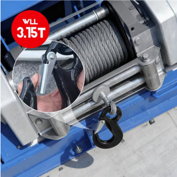 2SET 3.15T Sling Hook Heavy Duty Hammerlock/Slip Hook Kit With Swivel Winch & Safety Latch-Black