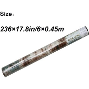 Self Adhesive Vinyl Wallpaper For Furniture Countertop Brown wood grainPattern Decorative Sticker,0.45*6M