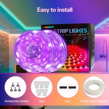 LED Strip Light 15M Bluetooth 5050 RGB 12V 270 LEDs with App Remote Controller