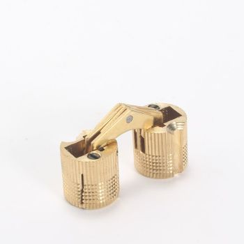 2 Pcs Brass Hidden Invisible Barrel Hinges for Wooden Door Cabinet Caravan, 16 mm