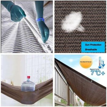 HDPE Shade Cloth with Eyelets for Garden Balcony Greenhouse Pergola, 4 x 4 m